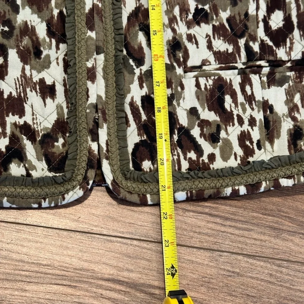 J Crew Quilted Lady Coat in Autumn Cheetah Size Medium